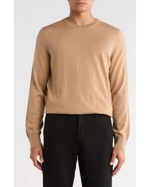 Brooks Brothers Regular Fit Crewneck Wool Sweater - Black