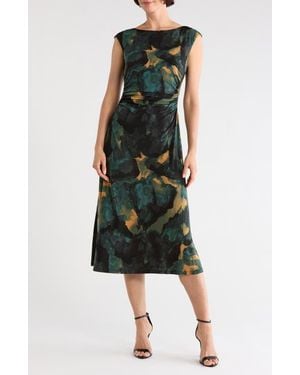 Connected Apparel Mesh Midi Dress - Green
