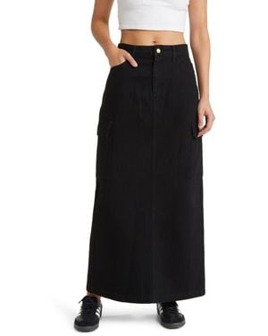 Something New Denim Maxi Skirt - Black
