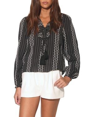 Walter Baker Cadence Embroidered Cotton Top - Black