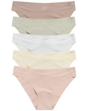 Danskin 5-Pack Double Face Microfiber Hipster Briefs - Natural