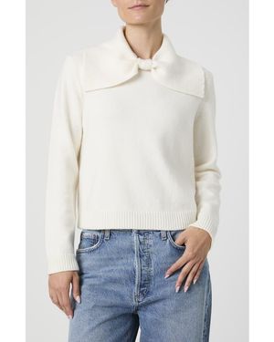 French Connection Maisie Scallop Edge Collar Sweater - White