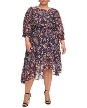 Eliza J High-Low Midi Dress - Blue