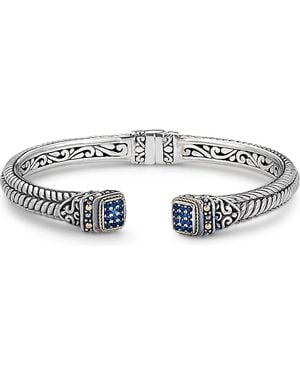 Samuel B. Woven Pavé Tipped Bangle - Multicolor