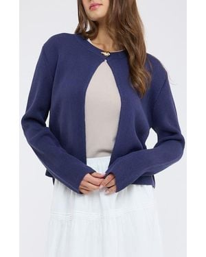 Wishlist Single Button Cardigan - Blue