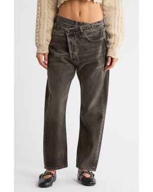 R13 Crossover Straight Leg Jeans - Gray