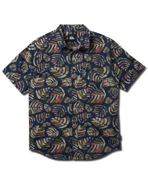 Quiksilver Shades Classic Short Sleeve Button-Up Shirt - Black