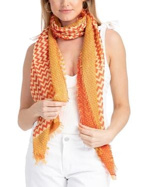Saachi Sunburst Chevron Scarf - Orange