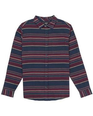 Hurley Portland Stripe Cotton Flannel Button-Up Shirt - Blue