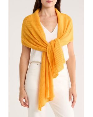 Portolano Open Knit Wrap Scarf - Orange
