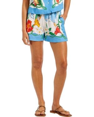 Seafolly Linen Blend Cover-Up Shorts - Blue