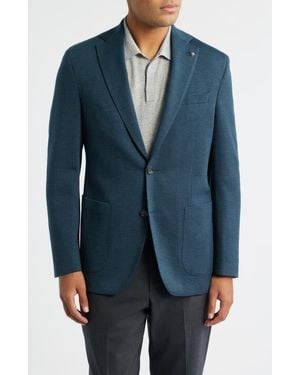 Jack Victor Hartford Mélange Knit Wool Sport Coat - Blue