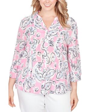 Ruby Rd. Novelty Print Top - Red