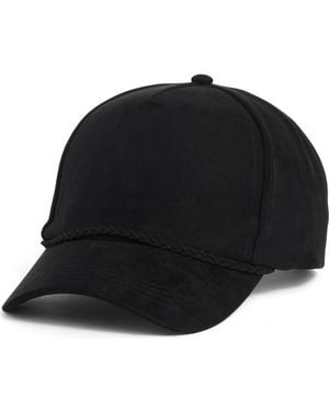 David & Young Faux Suede Baseball Cap - Black