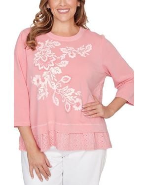 Ruby Rd. French Terry Sweater - Pink