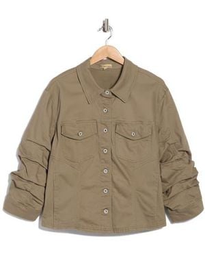 Democracy Ruched Sleeve Jacket - Natural