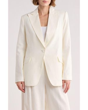 Max Studio Linen Blend Blazer - Natural