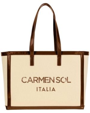 Carmen Sol Capri Mid Canvas Tote - Natural