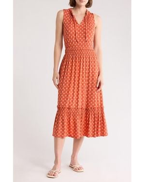 Melrose and Market Sleeveless Ruffle Hem Dress - Red