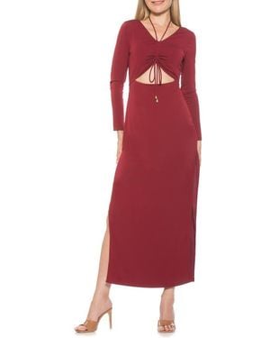 Alexia Admor Farish Long Sleeve Maxi Dress - Red