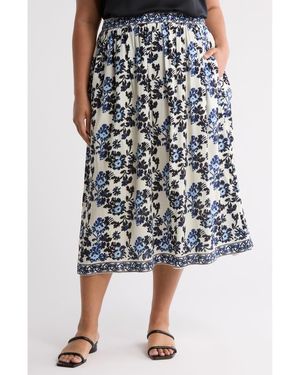 Max Studio Pocket Pull-On Skirt - Blue