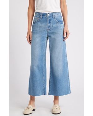 Pistola Jadyn Raw Hem Crop Wide Leg Jeans - Blue