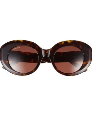 Balenciaga Oval Sunglasses - Brown
