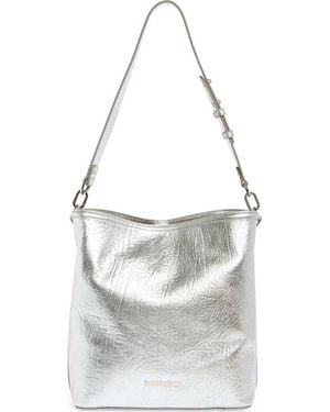Brahmin Celina Metallic Leather Bag - White