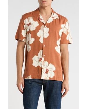 Ted Baker Floral Short Sleeve Button-Up Shirt - Blue