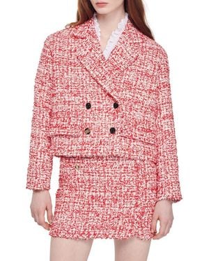 Sandro Avila Tweed Jacket - Pink