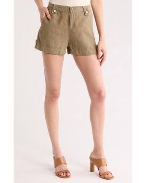 L'Agence Leo Safari Linen Shorts - Natural