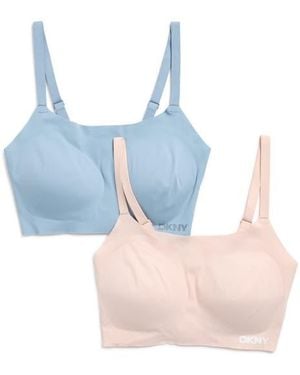 DKNY 2-Pack Laser Cut Scoop Bralettes - Blue