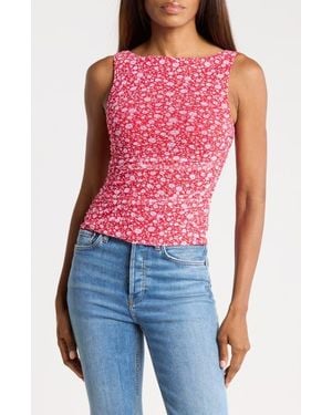 AFRM LOS ANGELES Zola Mesh Boatneck Tank - Red