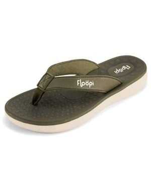 FLOOPI Faux Leather Thong Sandal - Green