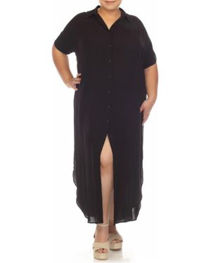 Boho Me Maxi Shirtdress - Black