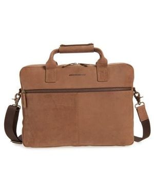 Johnston & Murphy Oil Tanned Leather Briefcase - Brown