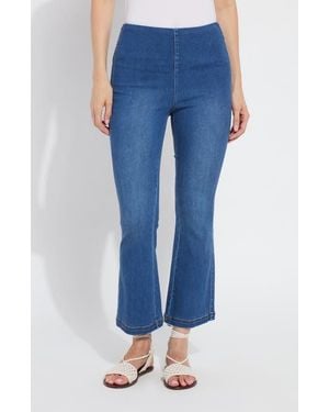 Lyssé Jade Pull-On Ankle Flare Leg Jeans - Blue