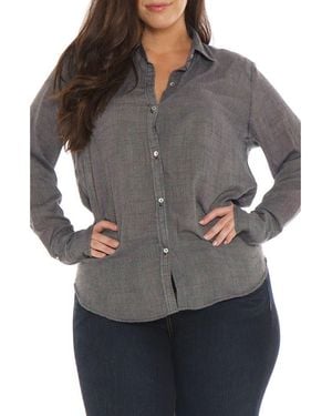 Slink Jeans Collared Long Sleeve Shirt - Gray