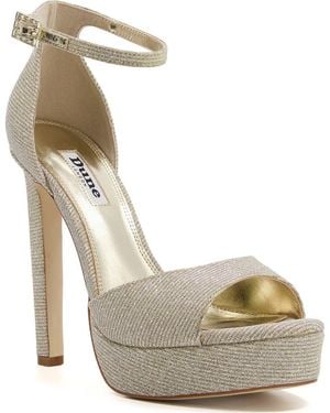 Dune Mascots Platform Ankle Strap Sandal - Metallic