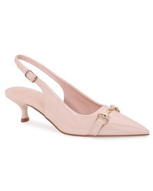 BERNESS Juliette Pointed Toe Kitten Heel Slingback Pump - Pink