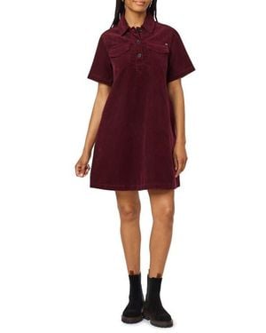 Scotch & Soda Corduroy Polo Dress - Red