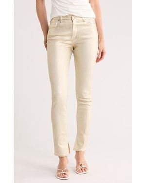 Jonathan Simkhai Rae Metallic High Waist Ankle Skinny Jeans - Natural
