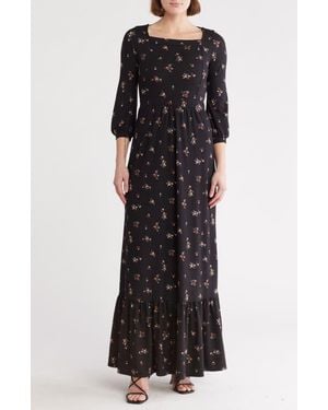 Go Couture Square Neck Maxi Dress - Black
