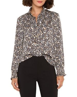 NIC+ZOE Little Leopard Long Sleeve Top - Black