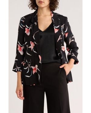DR2 by Daniel Rainn Print Woven Blazer - Black