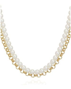 Vince Camuto Imitation Pearl Layered Necklace - Metallic