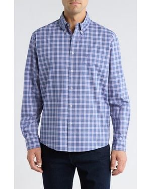 Brooks Brothers Regular Fit Plaid Cotton Button-Down Shirt - Blue