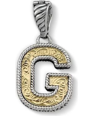 Samuel B. Two-Tone Initial Pendant - Metallic