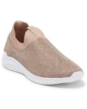 Anne Klein Embellished Slip-On Knit Sneakers - Brown