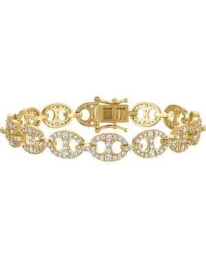 FZN Chain Link Cubic Zirconia Bracelet - Metallic